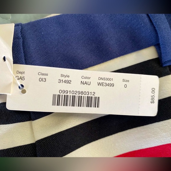 J. Crew Multicolored Striped Mini Skirt NWT Cotton Blend women’s size 0 - Picture 4 of 4